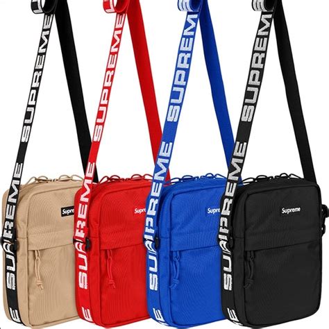 supreme red shoulder bag replica|real supreme stitching.